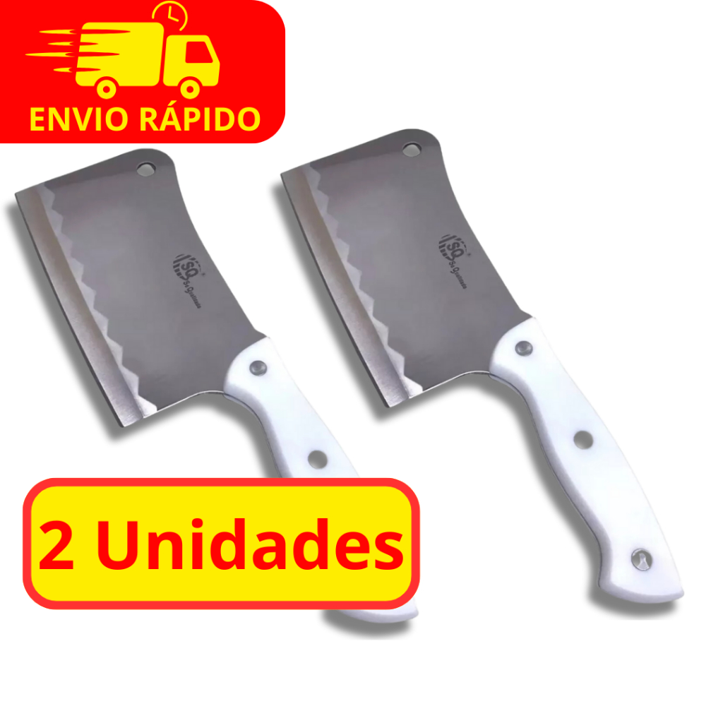2 Cutelos Profissionais 27,5cm e 6 Polegadas Em Aço Inox Premium Para Casa Cozinha e Açougue