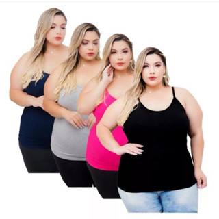 Kit 3 Blusas feminina canelada Blusinha moda verao plus size
