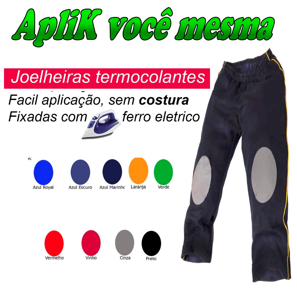 1 Par Joelheira Termocolante Reforço Calça Infantil  UNIFORME ESCOLAR sem Costura em Oferta na Shopee