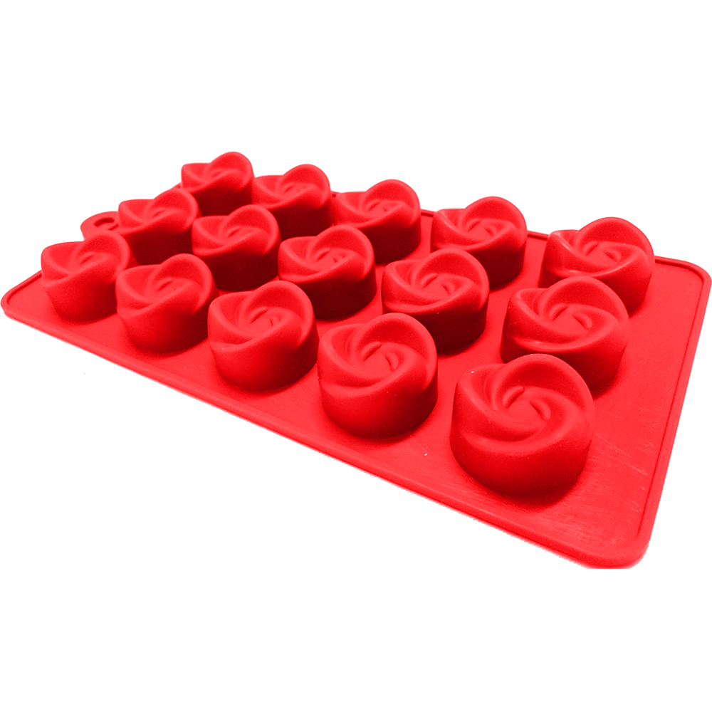 Forma Em Silicone Para Chocolate Doces e Bombons Molde Rosas Mini Bolo Antiadeerente Resistente