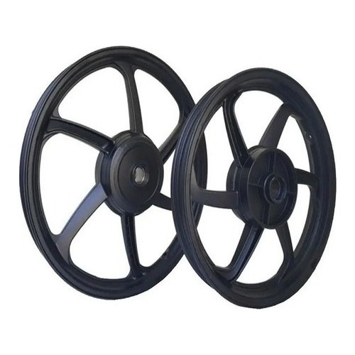 Jogo Par Roda Honda Biz 125 Ks Preta 6 Palitos 2006 Até 2019