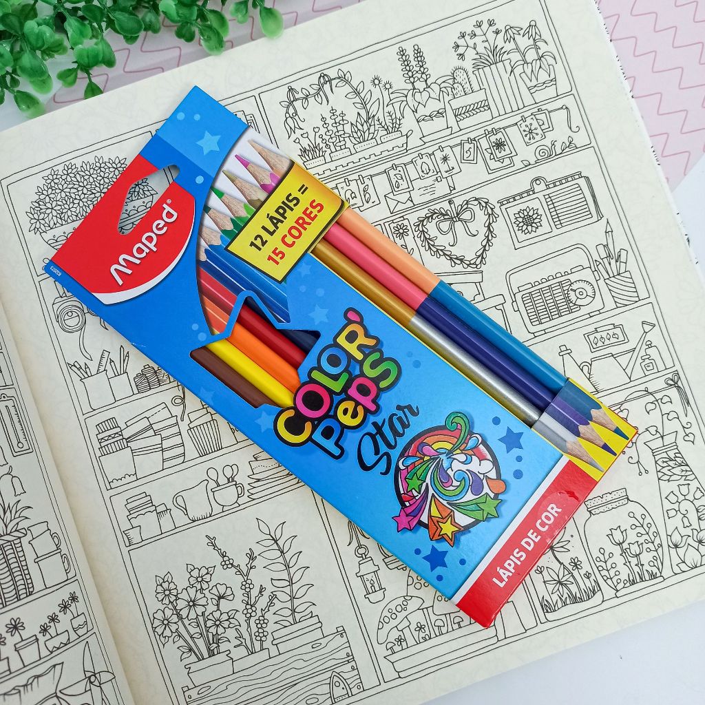 Lápis de Cor Colorpeps Star 12 cores + 3 Lapis Bicolor - Maped