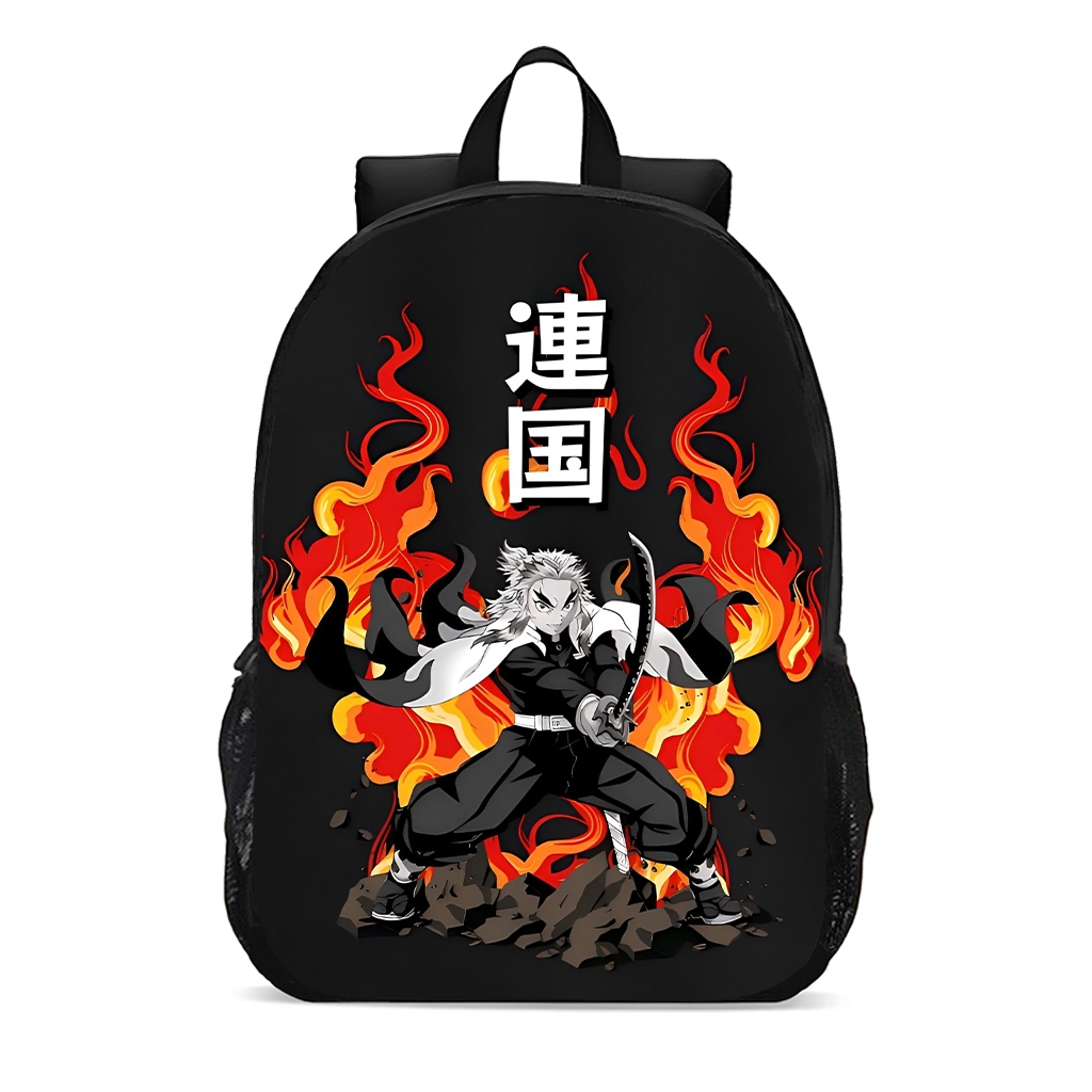 Mochila escolar juvenil infantil anime mangá espadapoderes fogo promoção