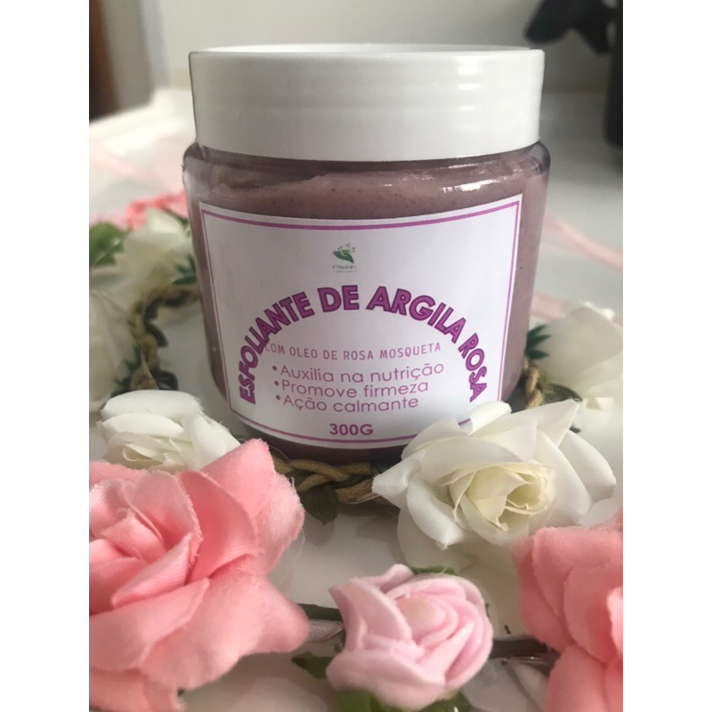 Pasta esfoliante argila rosa e óleo de rosa mosqueta