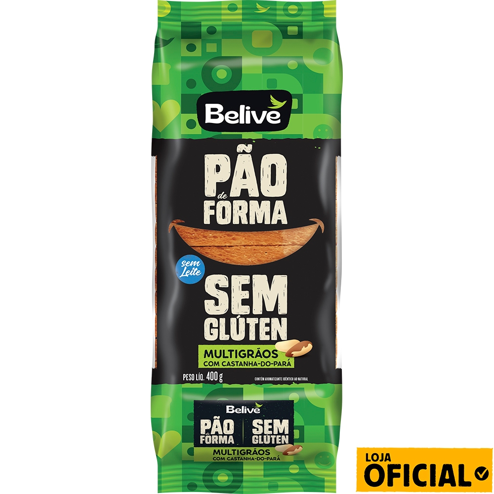 Pão Sem Glúten e Sem Leite Multigrãos Belive