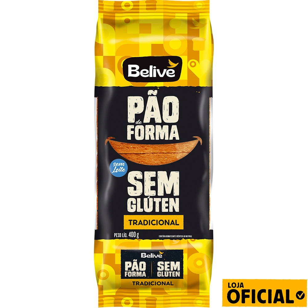 Pão Sem Glúten e Sem Leite Tradicional Belive em Oferta na Shopee