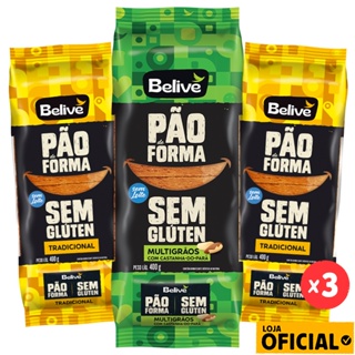 Kit 3 Pães Sem Glúten e Sem Leite Belive em Oferta na Shopee