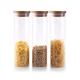 Kit 3 Potes herméticos Vidro para mantimentos 400ml com tampa de Bambu em Oferta na Shopee