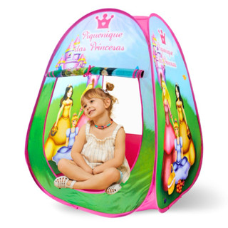 Barraca Toca Infantil Dobrável Cabana Princesas Rosa Menina em Oferta na Shopee