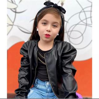 jaqueta infantil de menina manga bufante em couro ecologico promoção em Oferta na Shopee