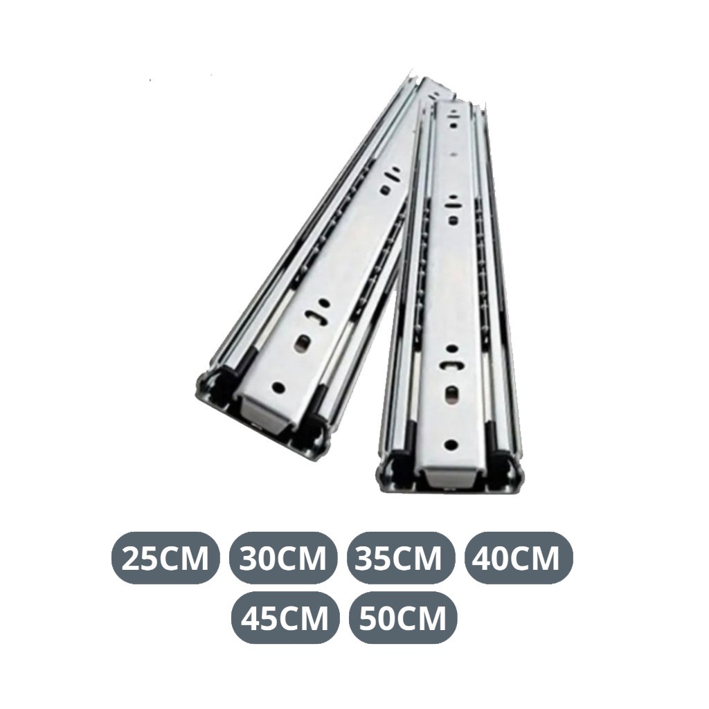 Corrediça Para Gaveta Trilho Telescópico o Par 35kg  Light Tamanhos Variados 25 cm 30 cm 35 cm 40 cm 45 cm 50 cm