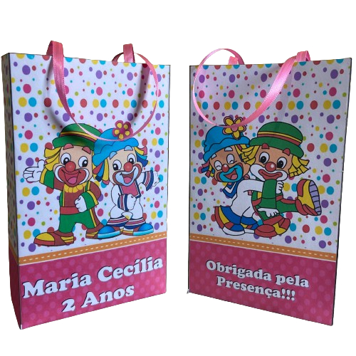 Sacolinha personalizada Patati patata rosa 15 unidades