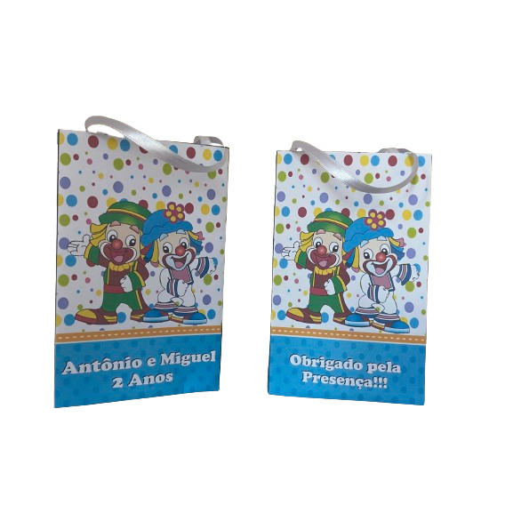 Sacolinha personalizada Patati patata Azul 15 unidades