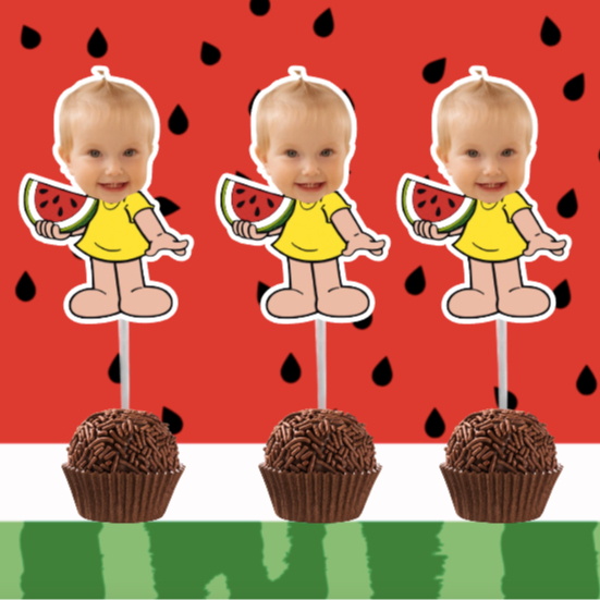 Kit 60 tags, topper para docinho tema Magali, rostinho com corpinho personalizado para docinhos, brigadeiro, beijinho, mini cupcake