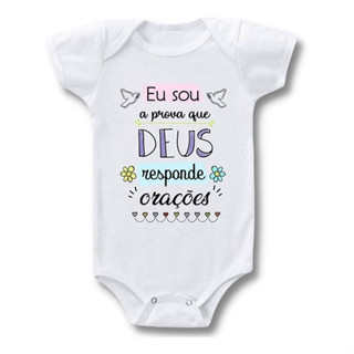 Body Bebe Personalizado Eu Sou A Prova Que Deus Responde Orações em Oferta na Shopee