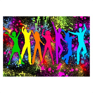 Painel Retangular de Festa em Tecido Sublimado 3D Horizontal Neon Party Colorido 2,00x1,50 SRT-173 em Oferta na Shopee