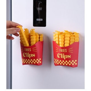 Prendedor de alimento em formato de Batatas Fritas com 12 Clipes De Vedação e Conservação