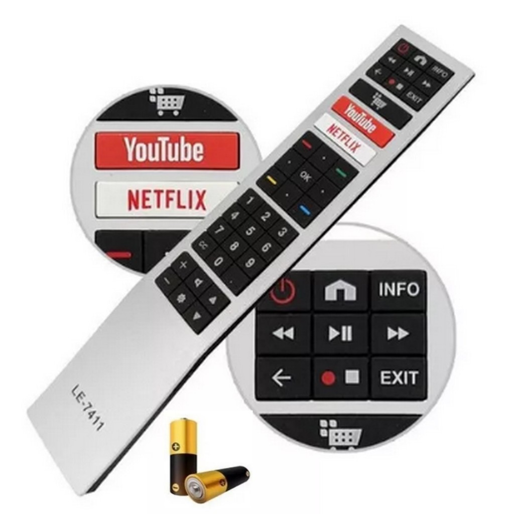 Controle Remoto Para Smart Tv Aoc Led 4k Youtube Netflix