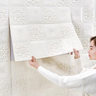 Kit Com 20 Placas Papel de parede auto adesivo para paredes e tetos de sala quarto banheiro 35*35cm em Oferta na Shopee