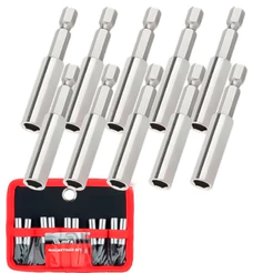 Adaptador Magnético Longo Para Bits Hexagonal Canhão 1/4Pol. 10 Peças - Mtx Parafusadeira Furadeira