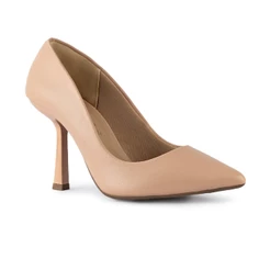 Scarpin Feminino Lumiss Salto Alto Fino Confortável Nude