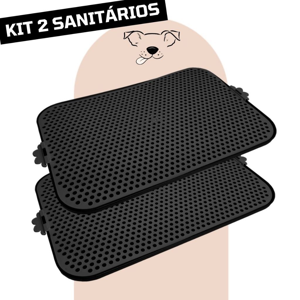 Kit 2 Sanitário Canino Para Cães Xixi Dog Tapete Higiênico Banheiro Pet