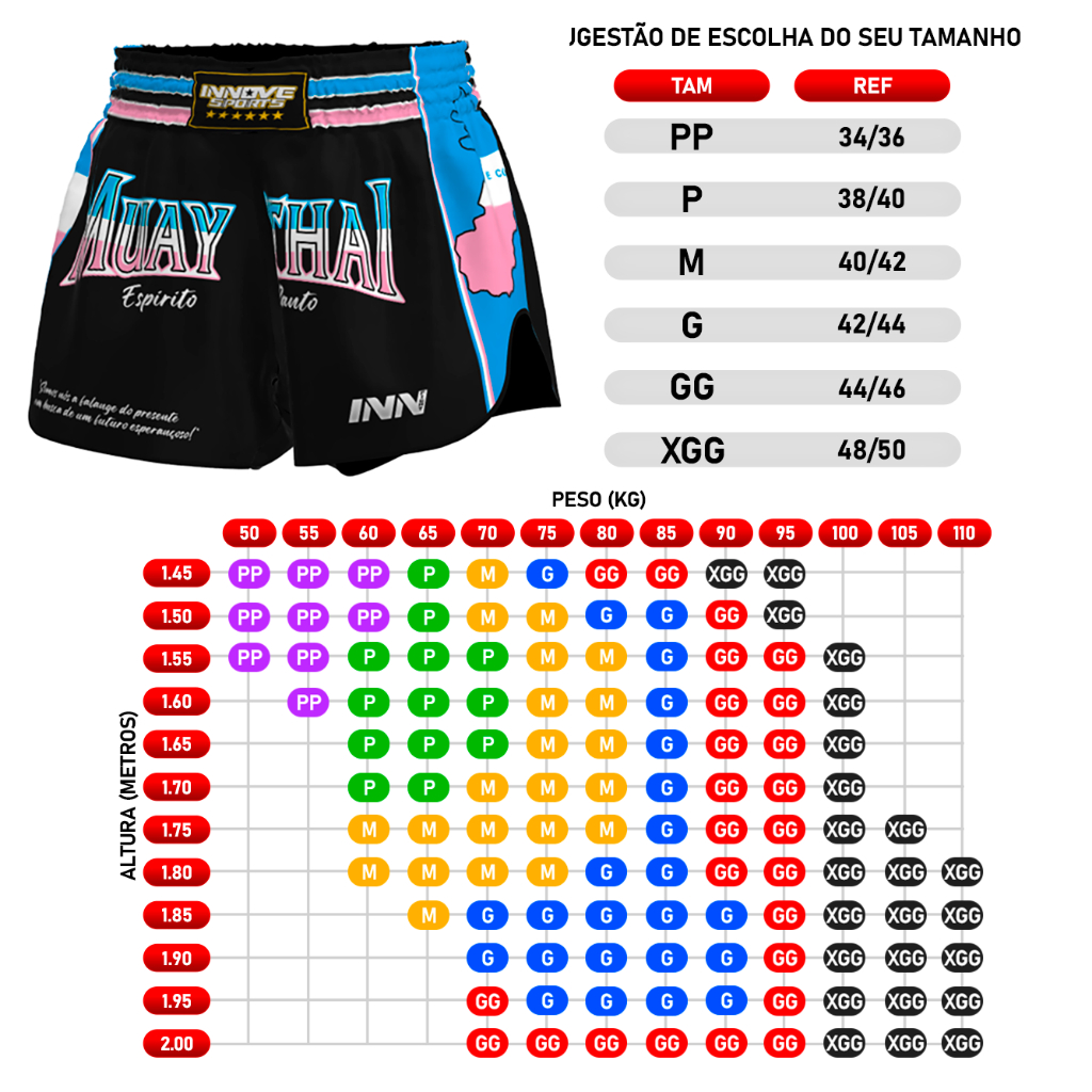 Short Muay Thai Unissex Estado Do Espirito Santo Cores — imagem 2 de 2