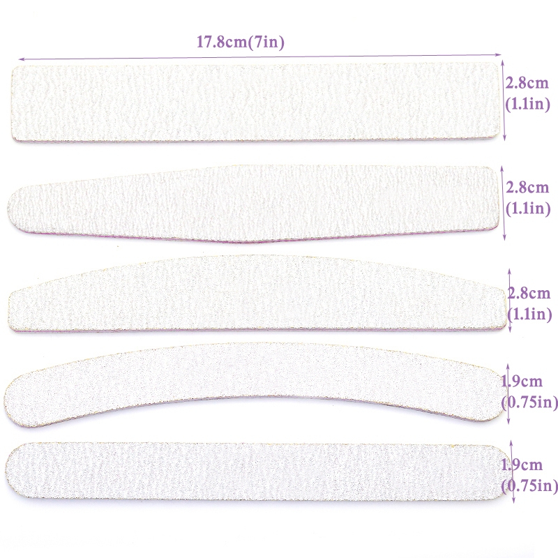 Kit Unhas Lixas 100/180 Boomerang Banana Quadrada Reta Unha Meia Lua