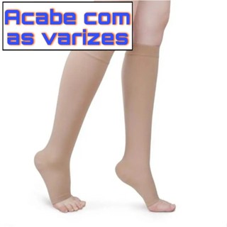 Meia de compressão prevenção de varizes sem ziper alívio imediato cansaço das pernas em Oferta na Shopee