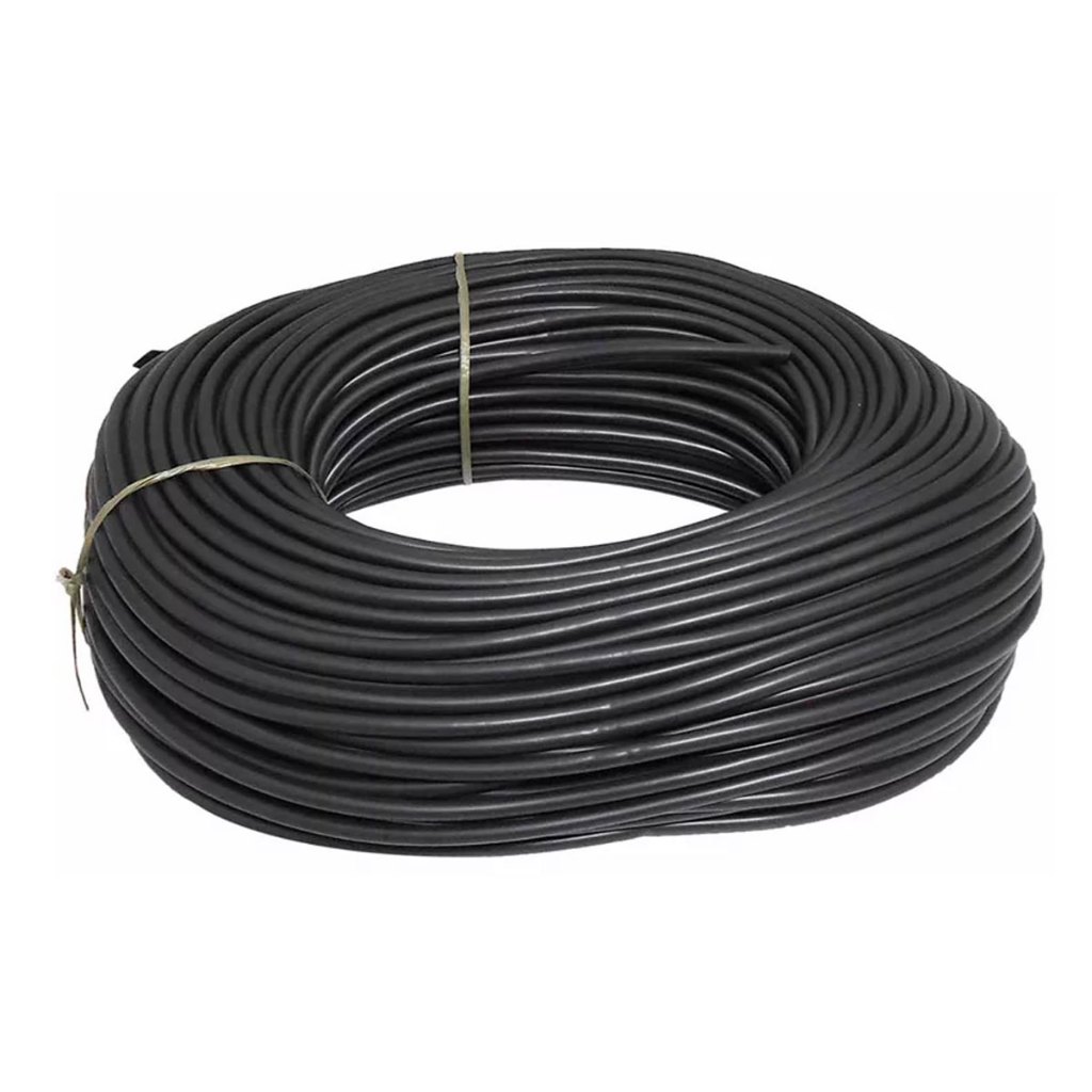 Espaguete Tubo Isolamento Liso 7mm - 100 Metros - Pvc Preto