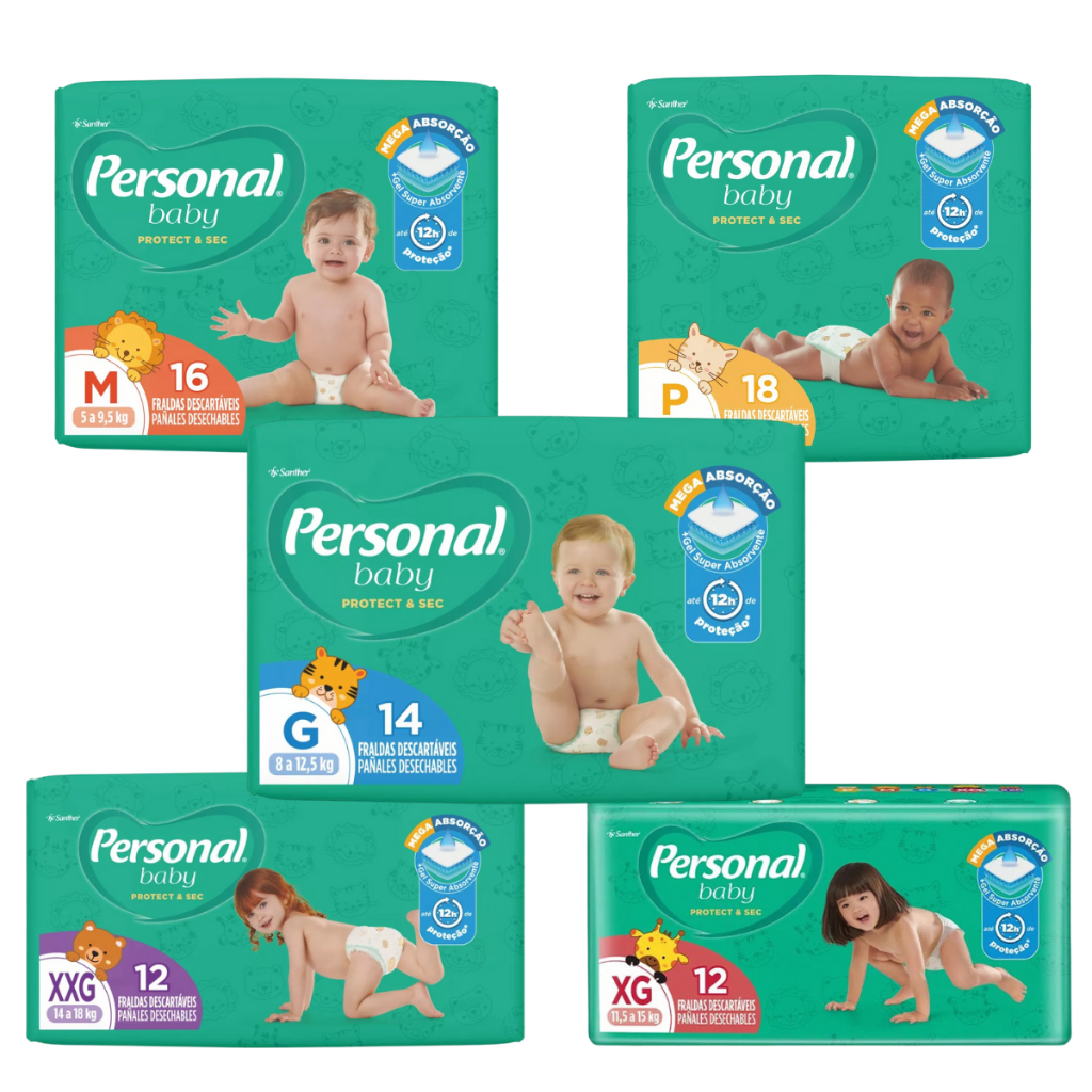 Fralda Personal Descartável Protect & Sec Vários Tamanhos P M G XG XXG