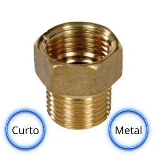 Aumento Extensor Prolongador Curto Rosca 1/2 Metal Dourado em Oferta na Shopee
