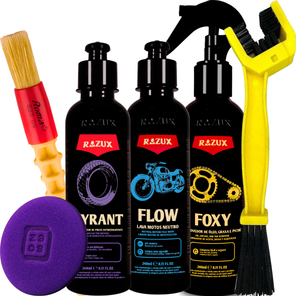 Tyrant Revitalizador Pneus Antiderrapante Shampoo Flow Foxy Limpa Corrente Razux - Spare Parts and Accessories for Vehicles