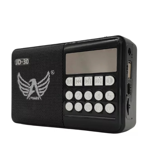 Rádio Com Fm 3w Portátil E Bluetooth Mp3 Recarregável Jd30