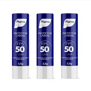 Kit C/3 Protetor Labial e Solar Bastão Tradicional FPS50 Pharma em Oferta na Shopee