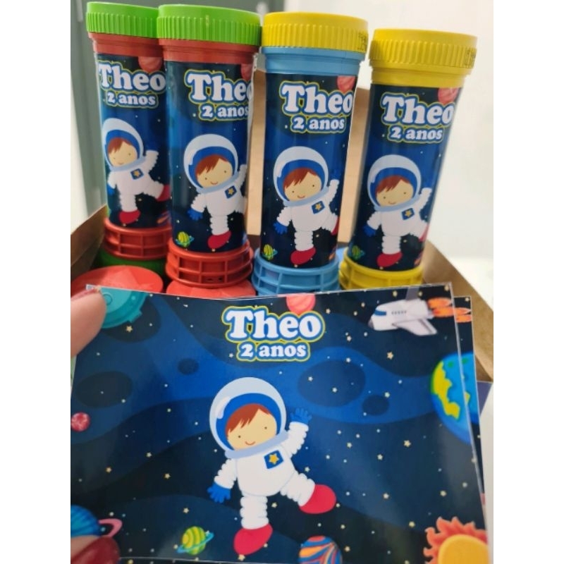 Kit Adesivos para Bolhas de Sabão Astronauta fazemos todos os temas