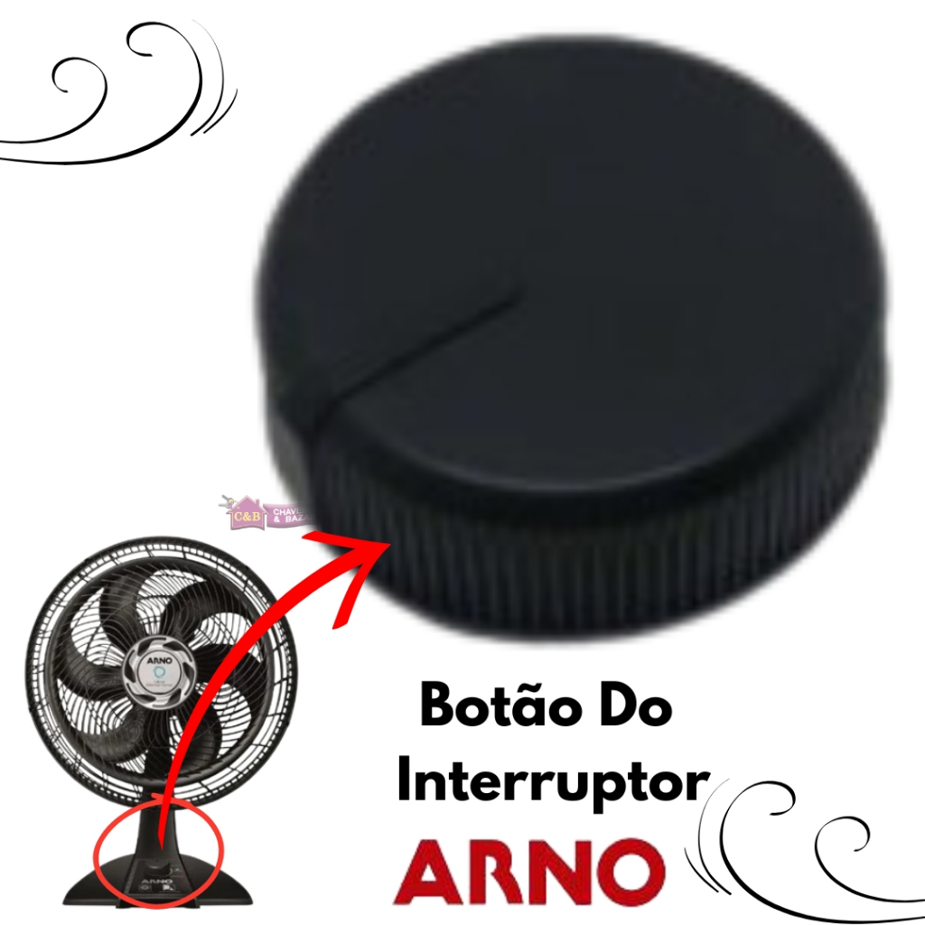Botão Do Interruptor Original P/ Ventilador Arno - G528