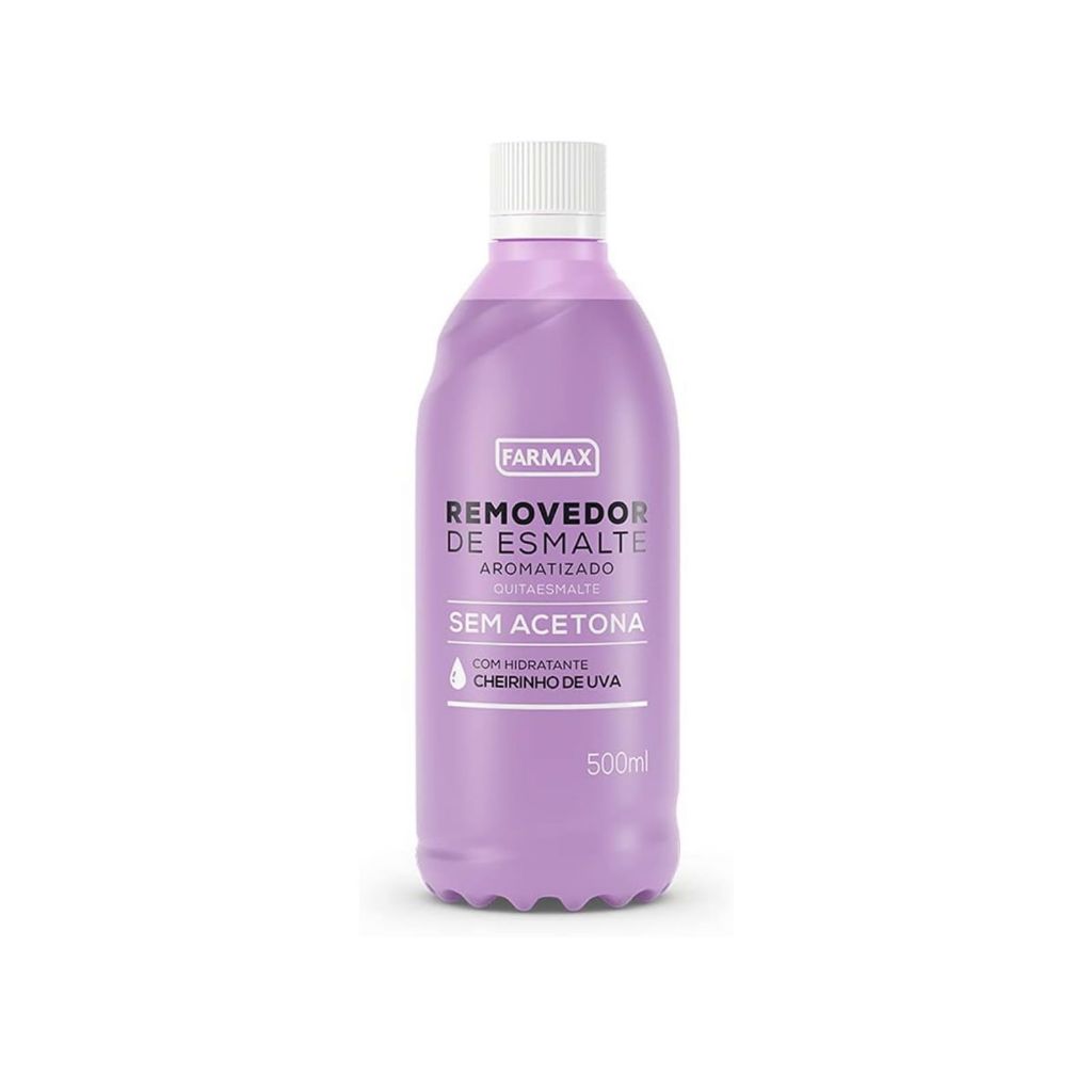 Removedor de Esmalte Sem Acetona Cheirinho De Uva Farmax 500ml