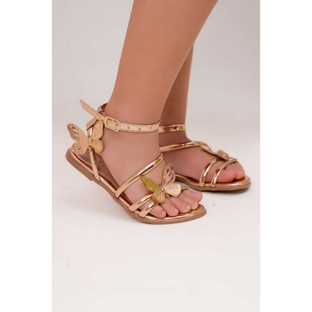 sandalia Infantil Borboleta Duo Menina Antiderrapante Confortável Verão