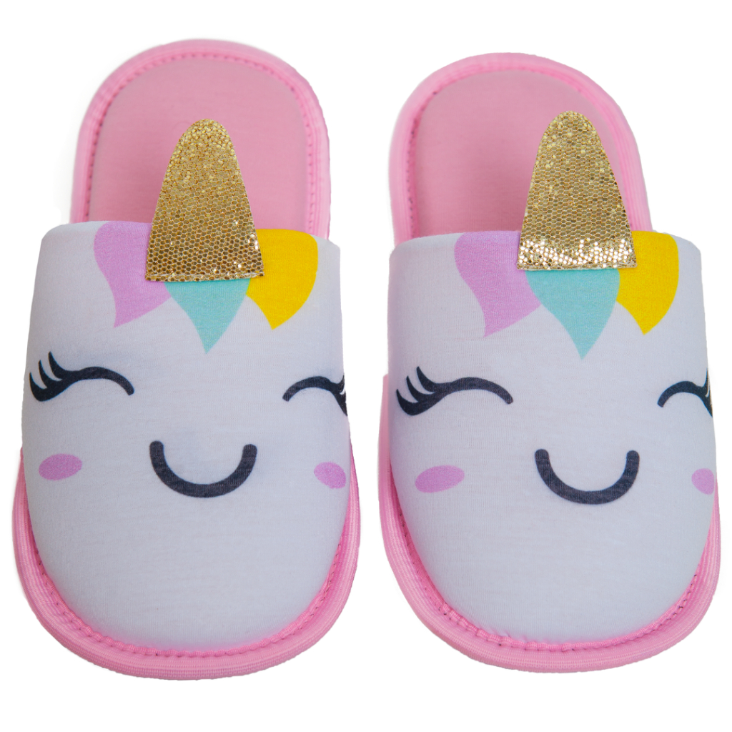 Pantufa Unicórnio Infantil Meninas Chinelo de Quarto Slide Nuvem Personagens Leve e Confortável