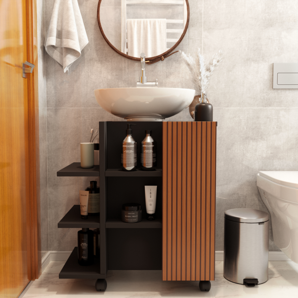 Armário Gabinete Para Pia de Coluna Classic Para Banheiro - JM3 Móveis em Oferta na Shopee