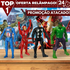 Vingadores Herói Coleção Figura De Ação Filme Vingadores Avengers Hulk Capitão América Thor Homem Aranha Licenciado Colecionável c/ Articulações Braço e Perna