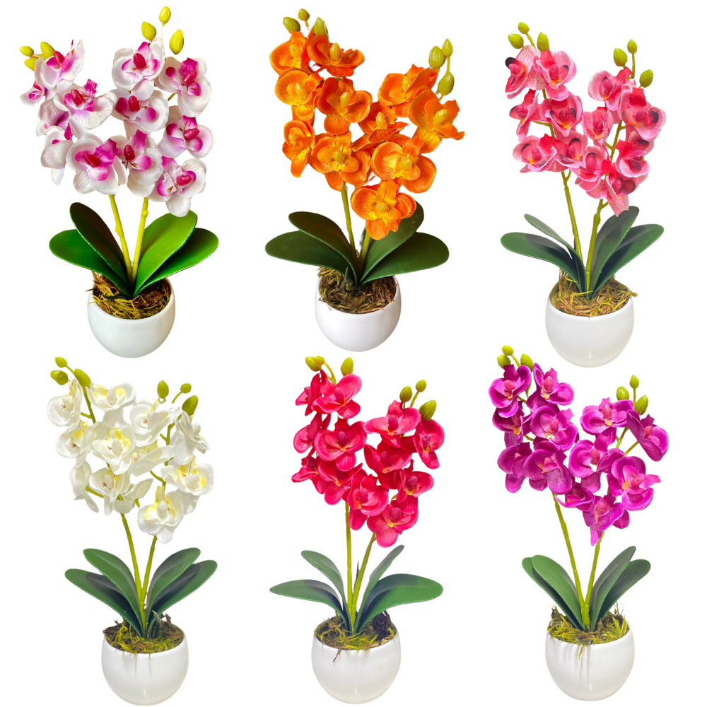 Arranjo Orquideas Mini Planta Artificial Decorativa Vaso