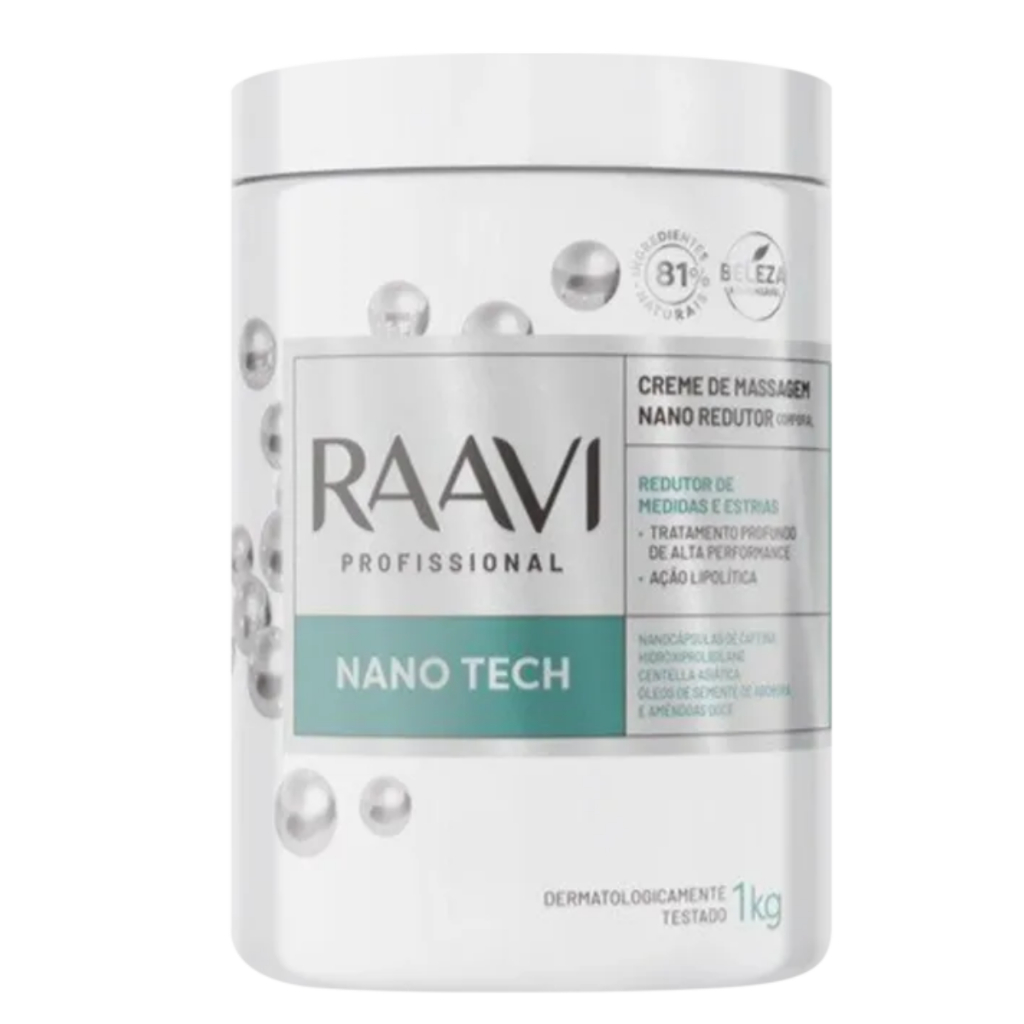 Creme De Massagem Nano Tech Redutor Corporal Raavi 1kg
