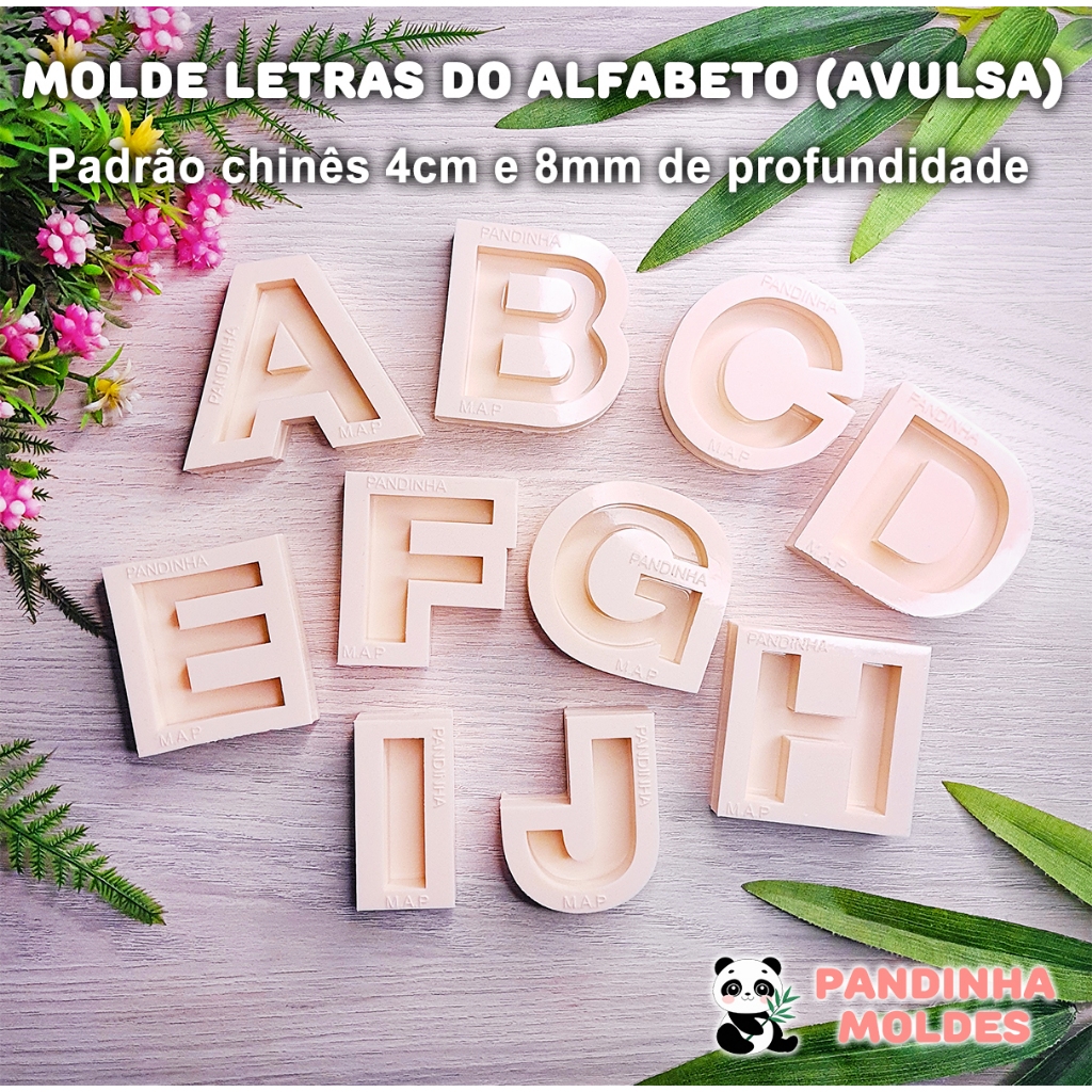 Molde de Silicone para Resina Letras do Alfabeto Avulsas 4cm e 8mm em Oferta na Shopee