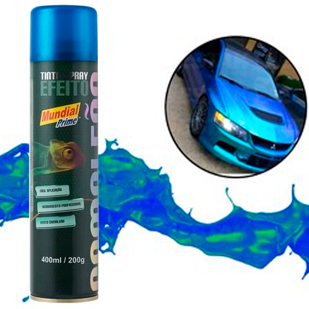 Tinta Spray Efeito Camaleão Azul 400ml Uso Geral E Automotivo - Mundial Prime em Oferta na Shopee