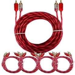 Kit Cabo Rca 5mts + 4 de 1mt Semi Blindado Cristal Bronze Audio e Video