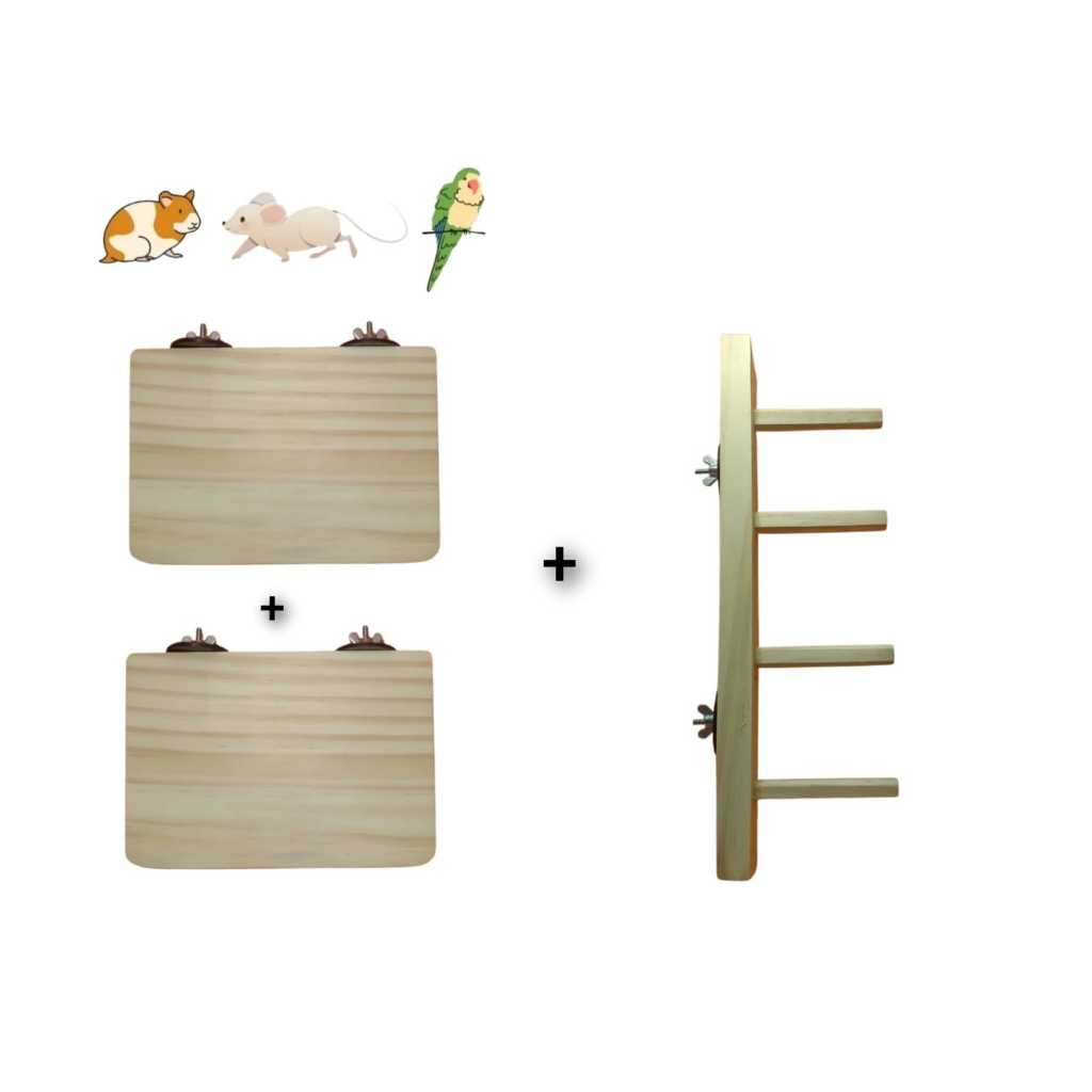 Kit 2 Poleiros Plataformas e 1 Escadinha 4 Degraus em Oferta na Shopee