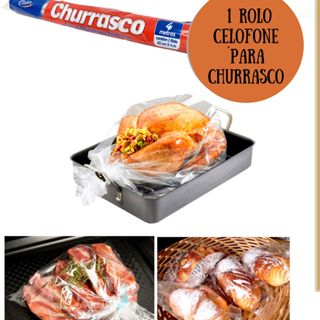 1 ROLO DE CELOFANE PARA EMBULHO DE ASSADO COM 4 METROS CHURRASCO LIFE CLEAN em Oferta na Shopee