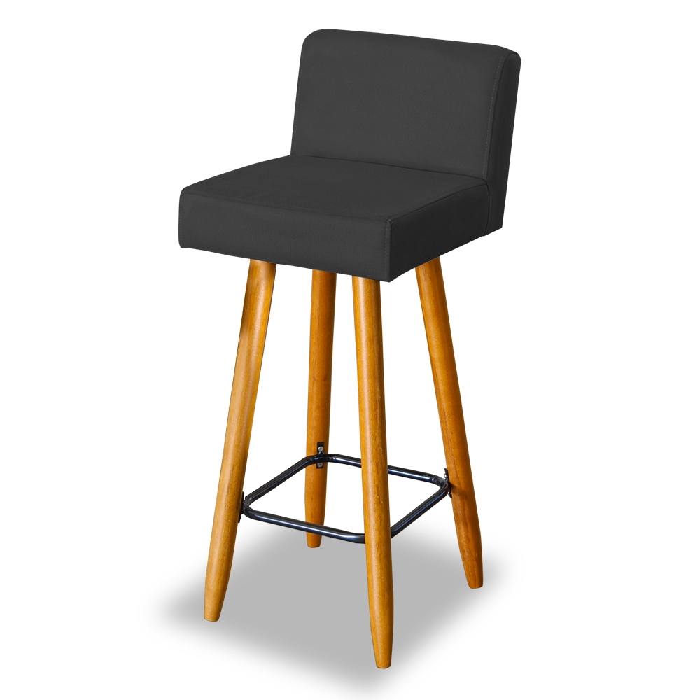 1 Banqueta Alta Decorativa Com Encosto Para Cozinha Balcão e Bistro